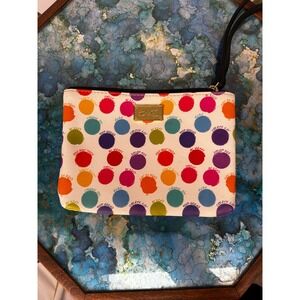 Betsey Johnson Polka Dot Cosmetic Bag Wristlet Pouch Multi Color